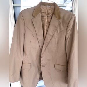 Vintage Western Tan Blazer with Corduroy Accents Mesquite, Niver Western Wear